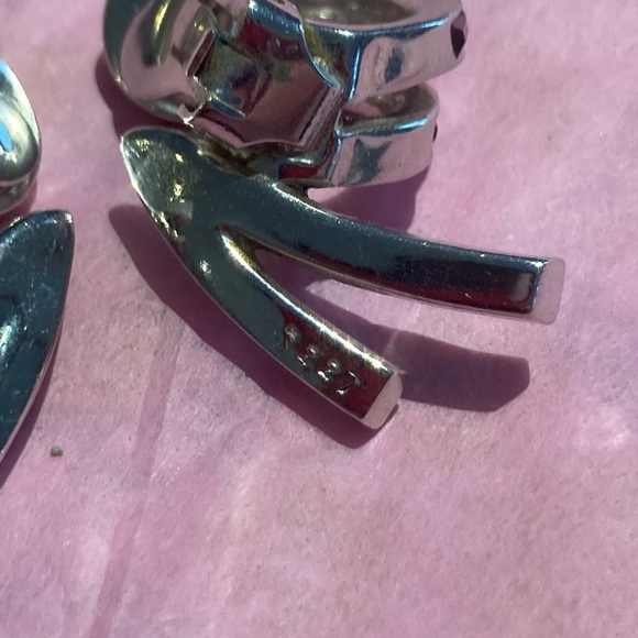 💍 Ruby Red Gemstone Gem Stone Boucher Vintage Clip On Earrings Signed 💗 - Picture 10 of 10